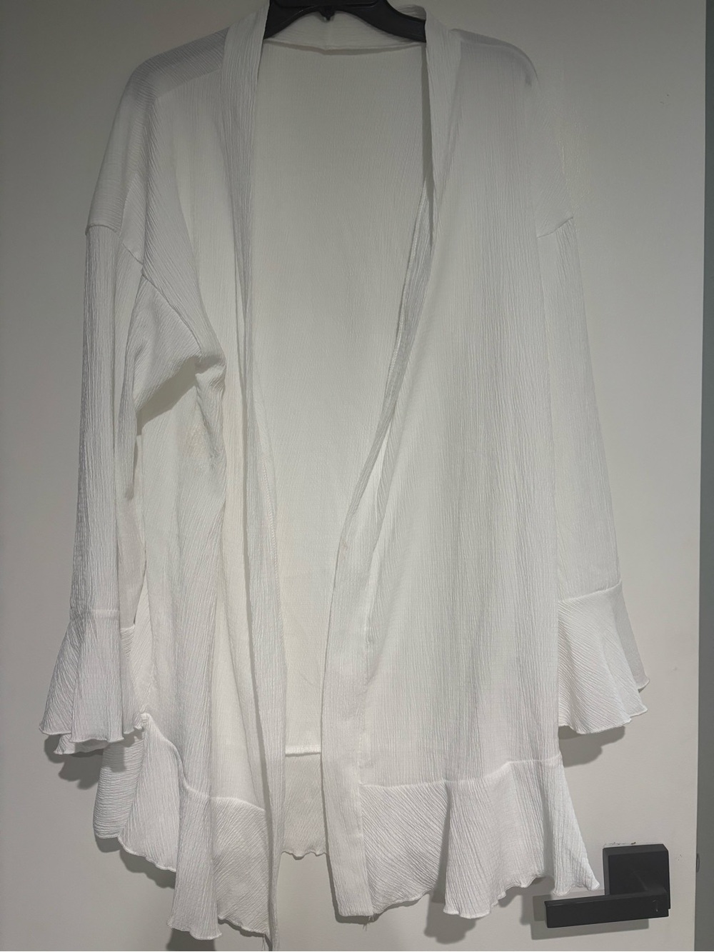 Lightweight White Open-Front Women's Duster Cardigan